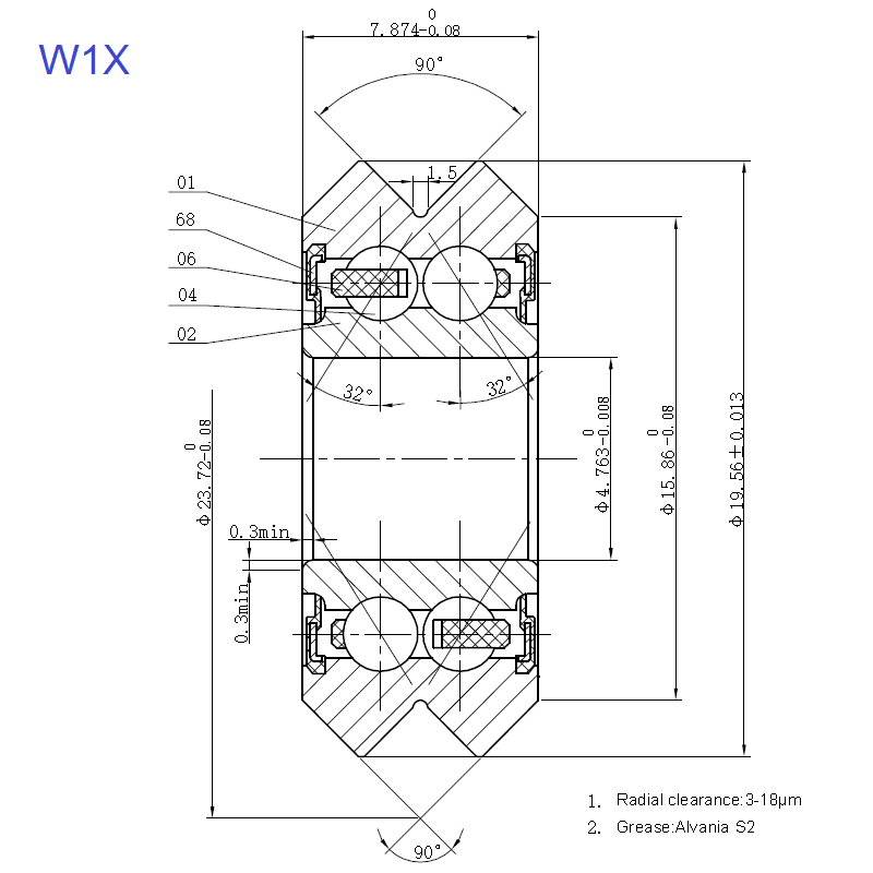 RM1 ZZ BEARING 