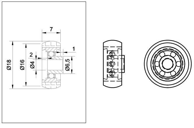 PU roller wheel drawing 