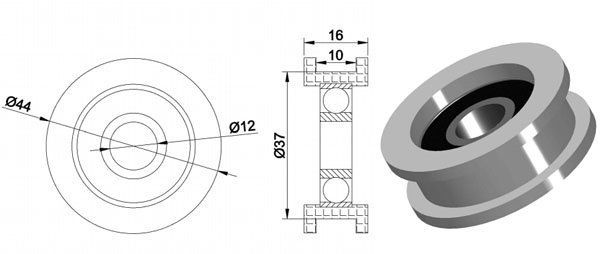 POM Coated Ball Bearing Pulley