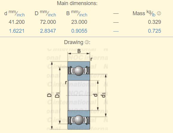 83B231 Bearing dimension 