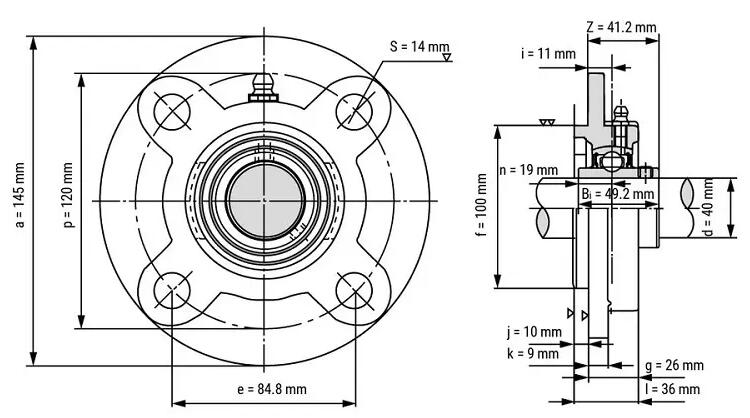 UCFC204 BEARING DIMENSION 