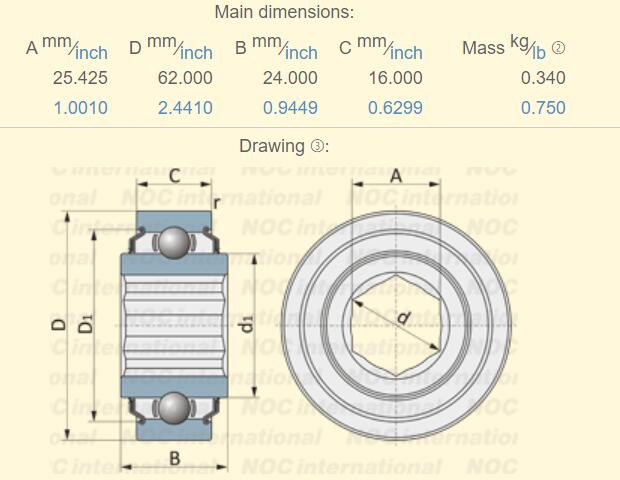 206KRR6-NR Bearing